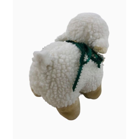Lamb Plush Heart Tag Ewe Are Loved Stuffed Animal Green Bow Sherpa Easter - Picture 9 of 10
